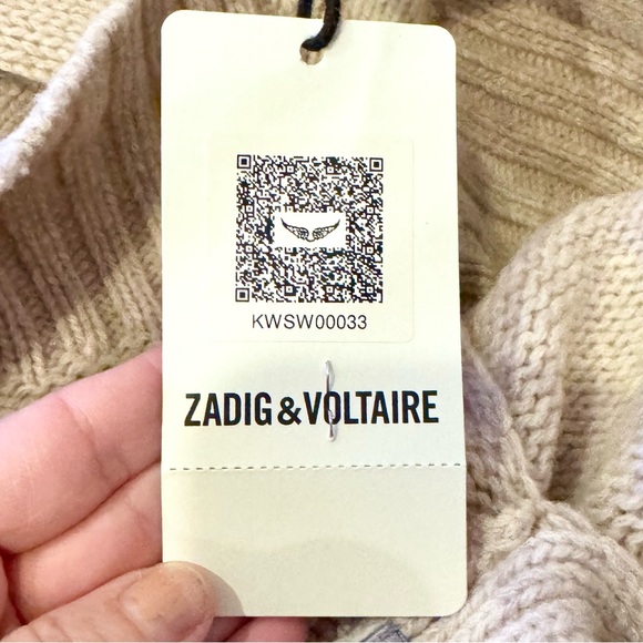 NWT ZADIG AND VOLTAIRE Beige
Merino Wool Alma L'Amour Oversized Sweater Size Sm - Picture 9 of 10